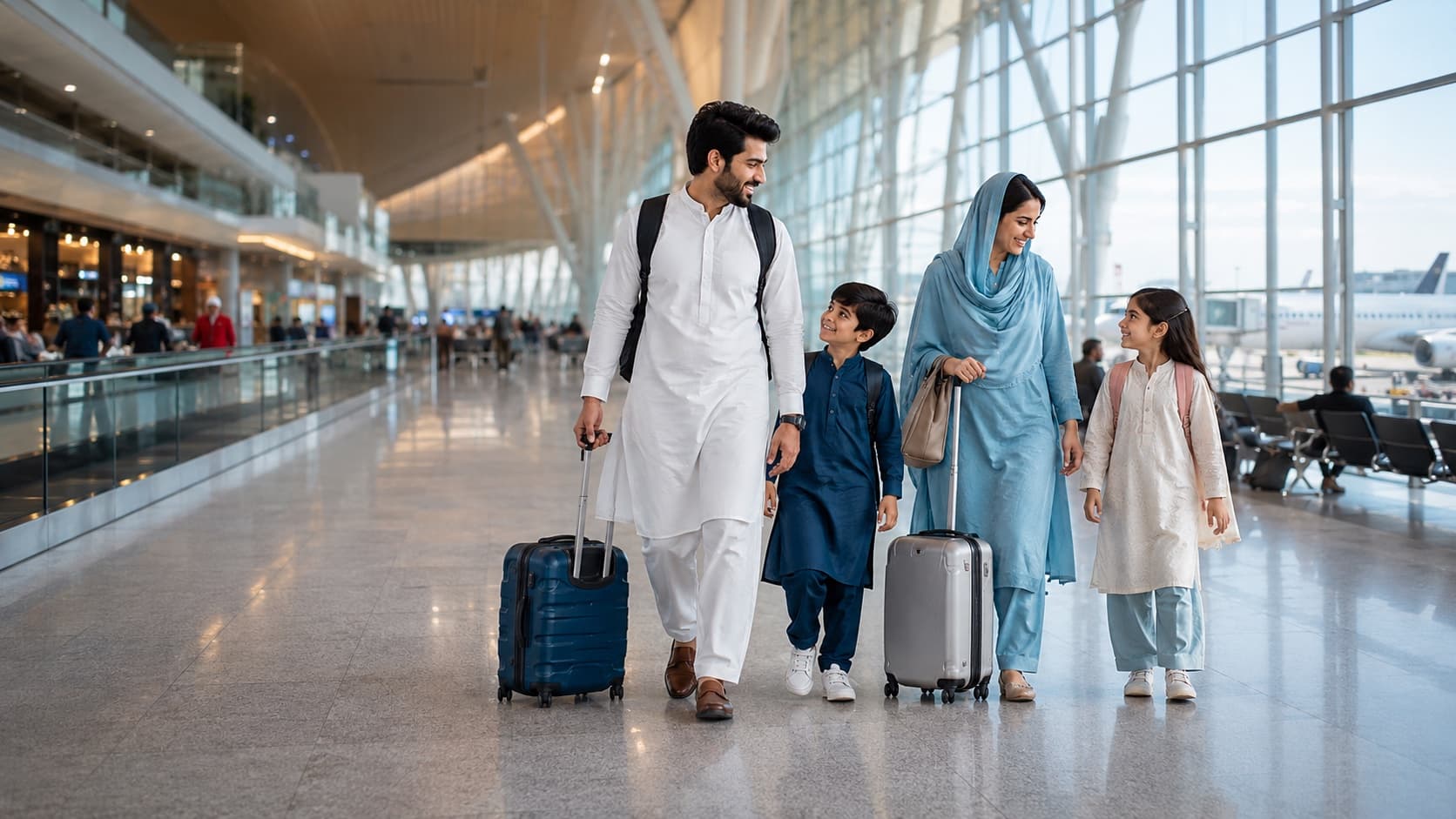 Happy family travellers served by RHTTours